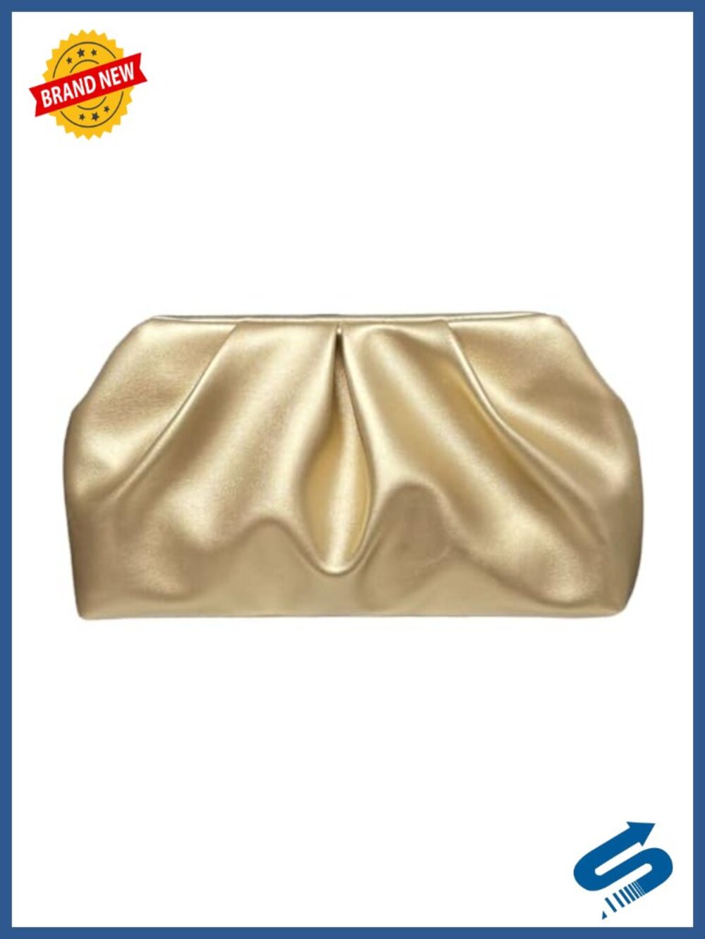 Ruched Dumpling Clutch Convertible Evening Bag PU Leather Wedding Purse